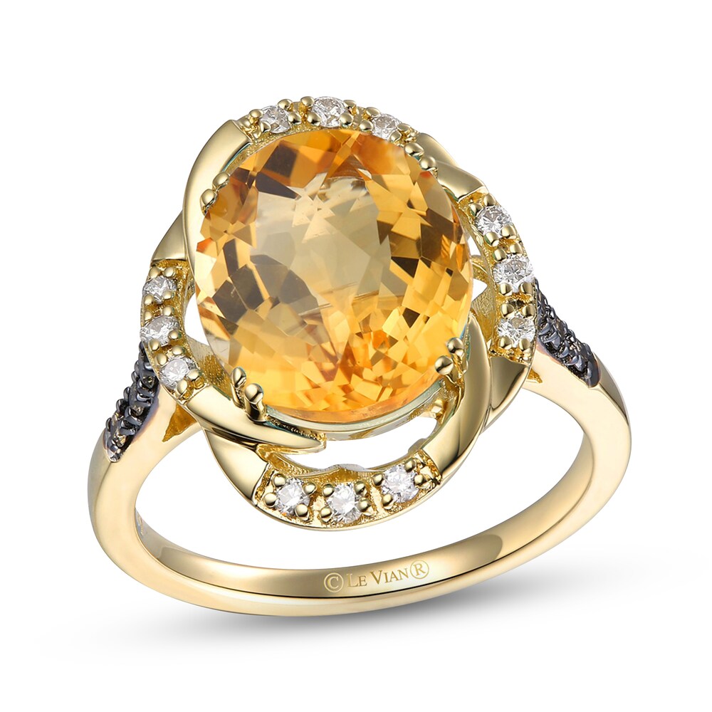 Le Vian Natural Citrine Ring 1/5 ct tw Diamonds 14K Honey Gold 01fw1qLD [01fw1qLD]