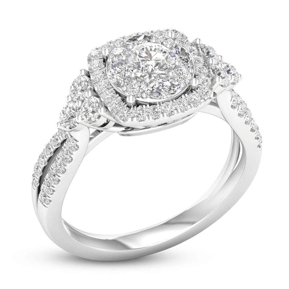 Diamond Ring 1 ct tw Round 14K White Gold 08vSFik1