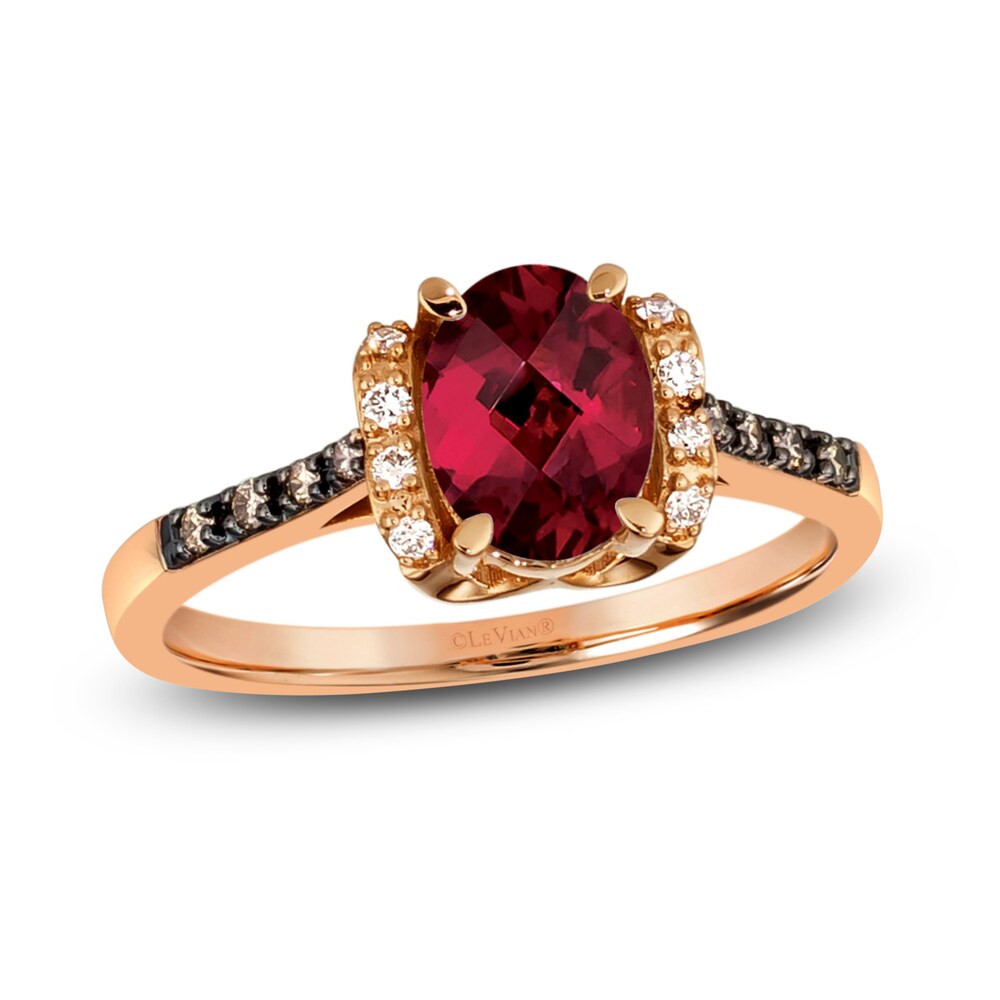Le Vian Natural Rhodolite Garnet Ring 1/10 ct tw Diamonds 14K Strawberry Gold 0BWuUpoh