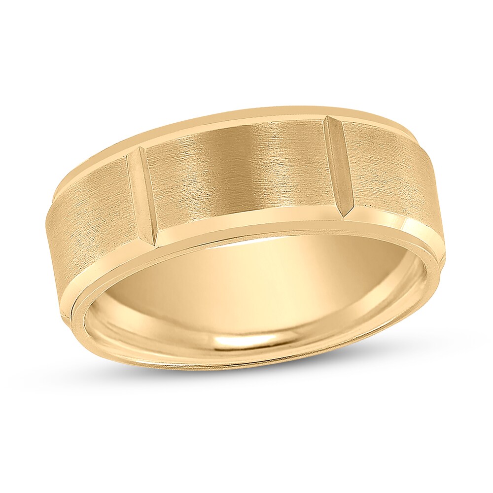 Men\'s Wedding Band 14K Yellow Gold 8mm 0R5f6dda