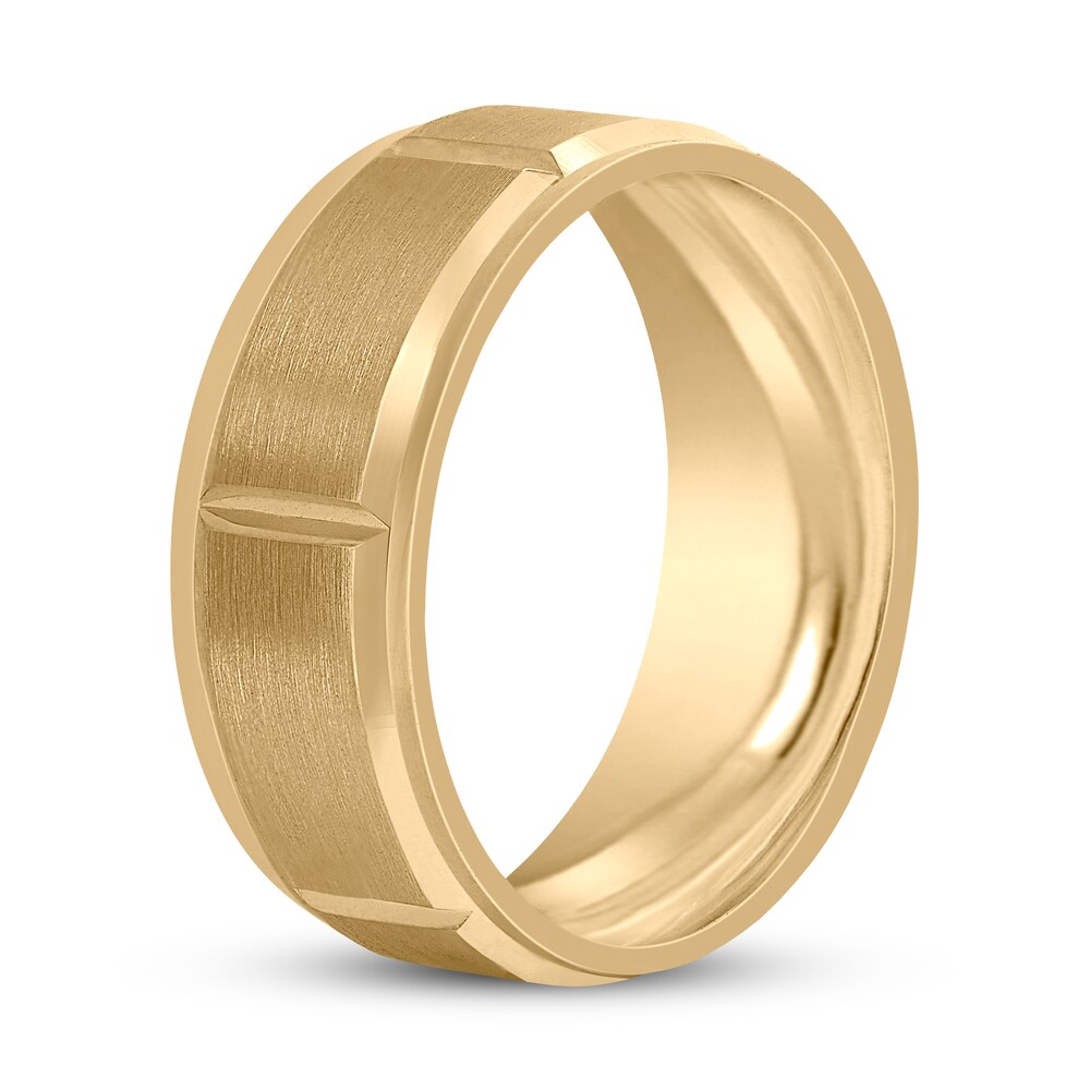 Men\'s Wedding Band 14K Yellow Gold 8mm 0R5f6dda