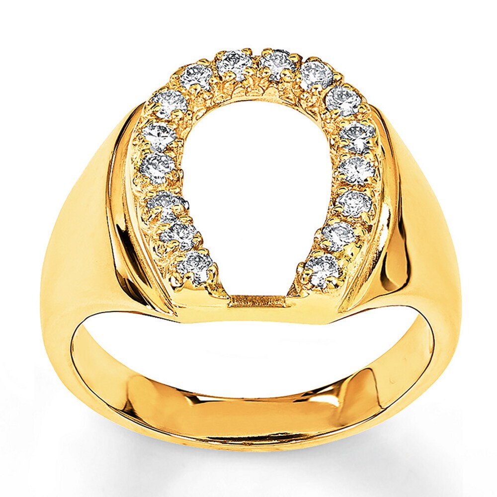 Men\'s Horseshoe Ring 3/8 ct tw Diamonds 14K Yellow Gold 0YuRRjGJ