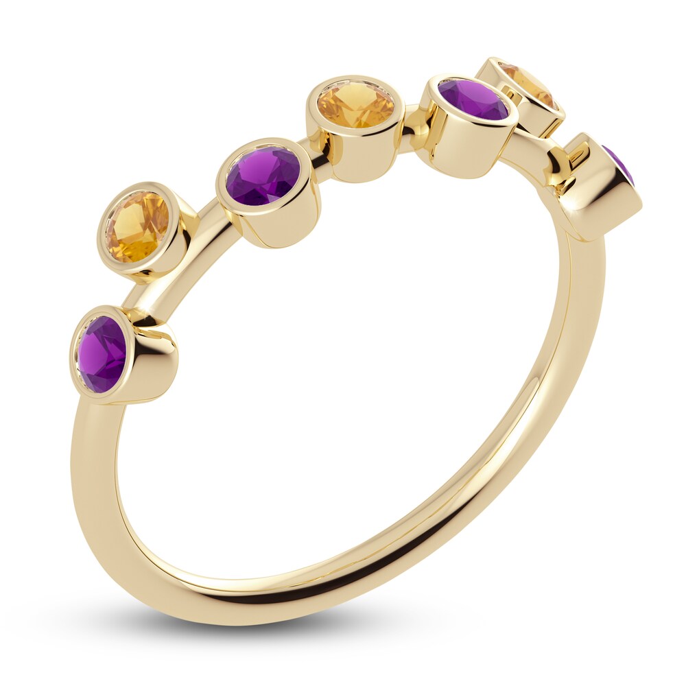 Juliette Maison Natural Amethyst & Natural Citrine Ring 10K Yellow Gold 0fHlyWEm