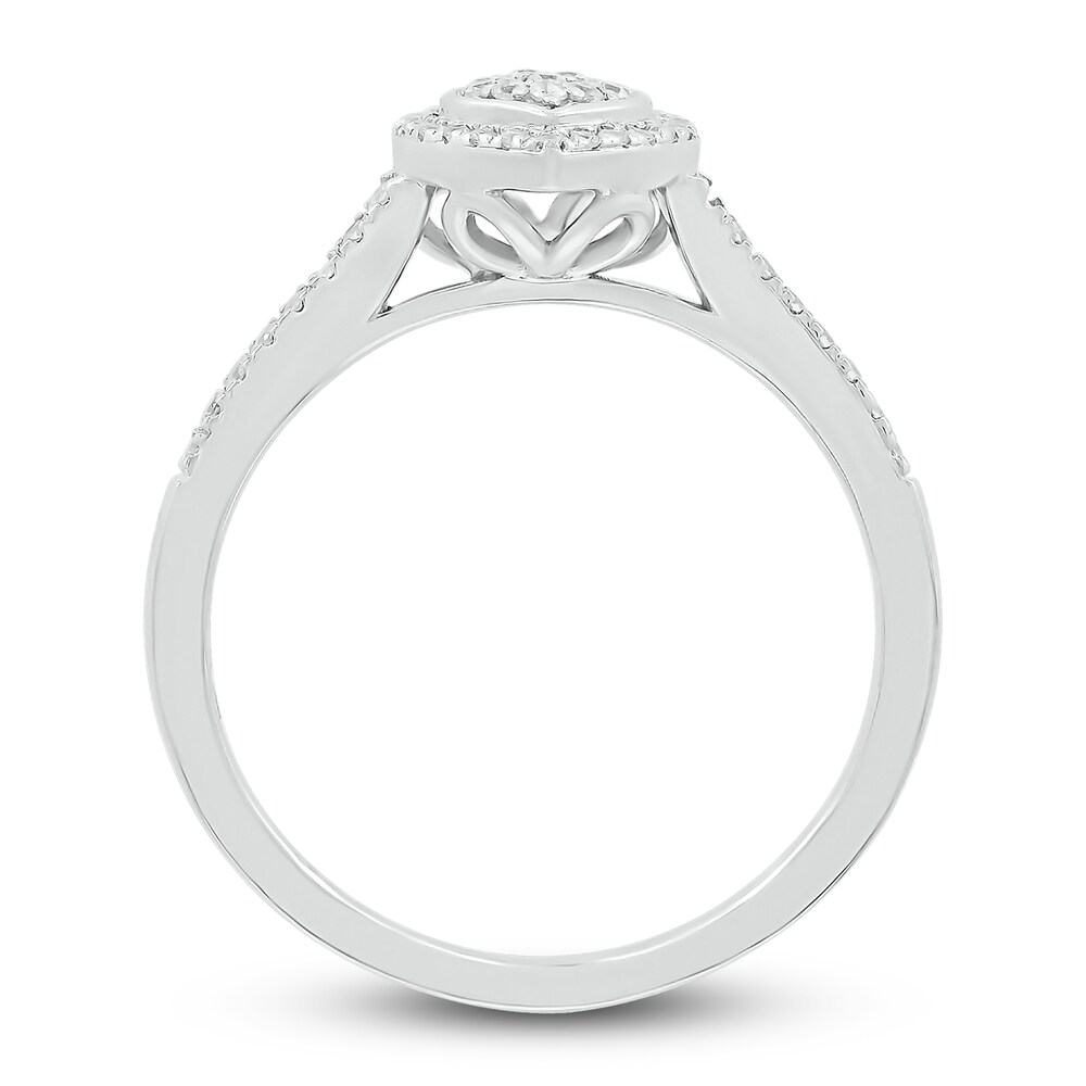 Diamond Heart Ring 1/5 ct tw Round 10K White Gold 0v7QokdY