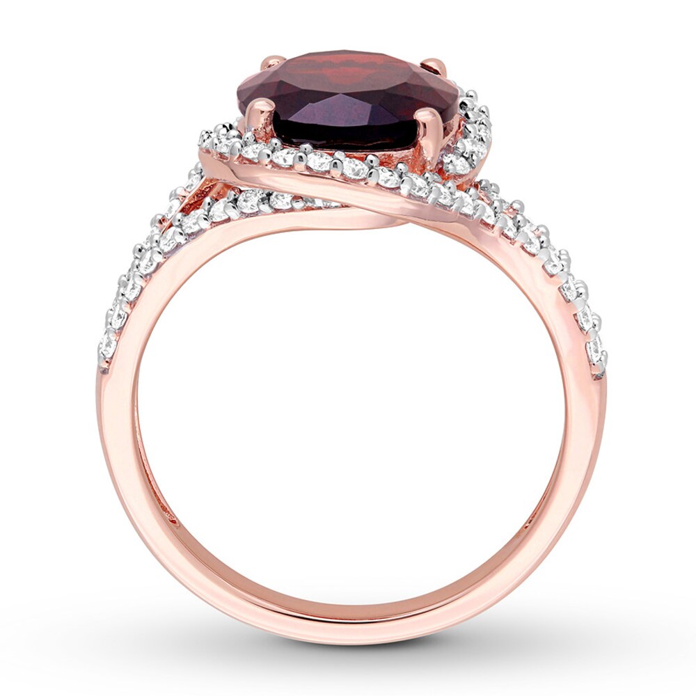 Garnet Ring 1/2 carat tw Diamonds 14K Rose Gold 0x5Zkc8p