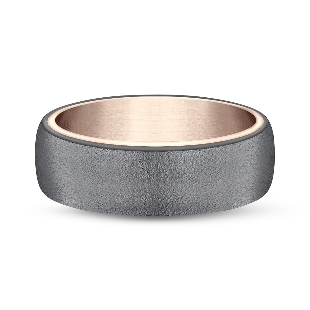 Textured Wedding Band 14K Rose Gold/Tantalum 6.5mm 0zHTVZAA