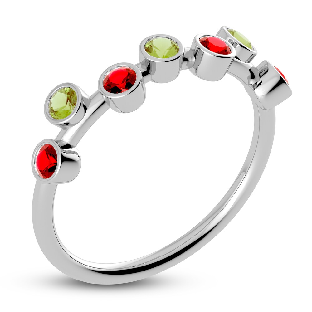 Juliette Maison Natural Ruby & Natural Peridot Ring 10K White Gold 13LQ6eeh