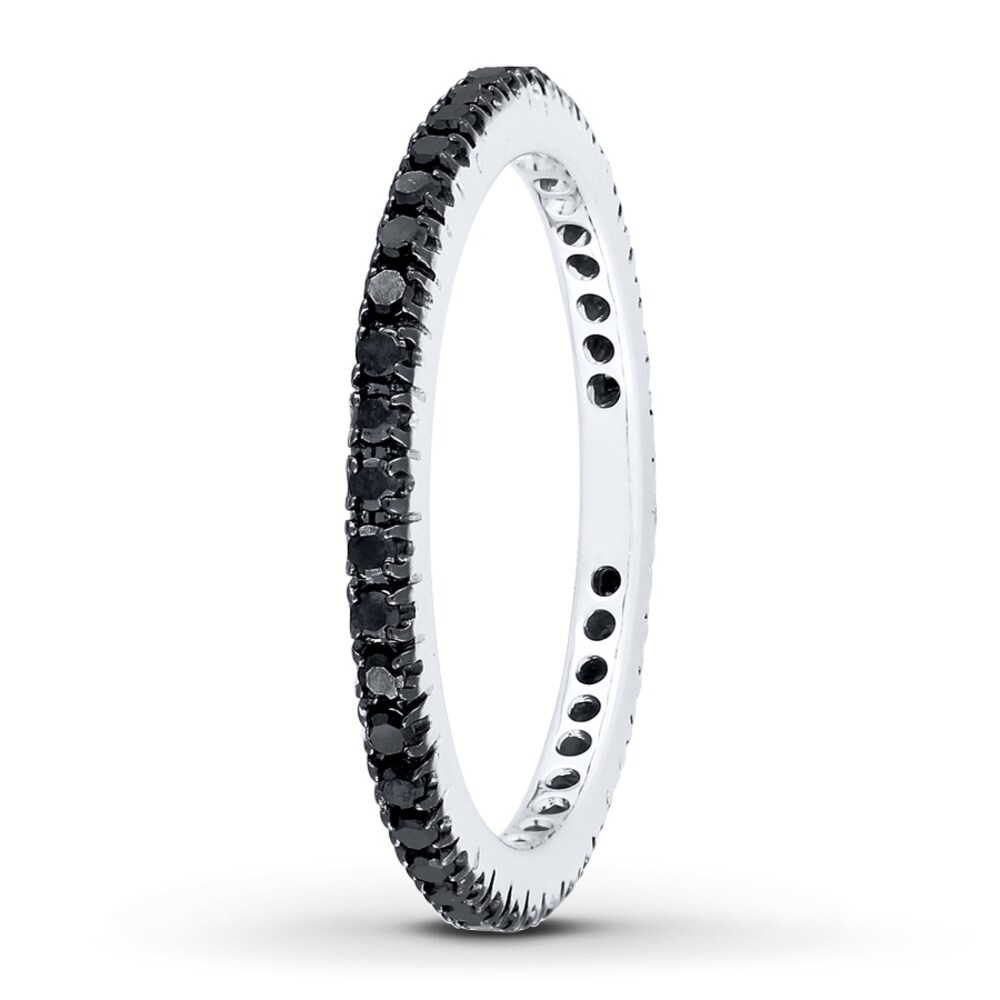 Black Diamond Eternity Ring 3/8 ct tw Round 14K White Gold 1G6T1QLZ