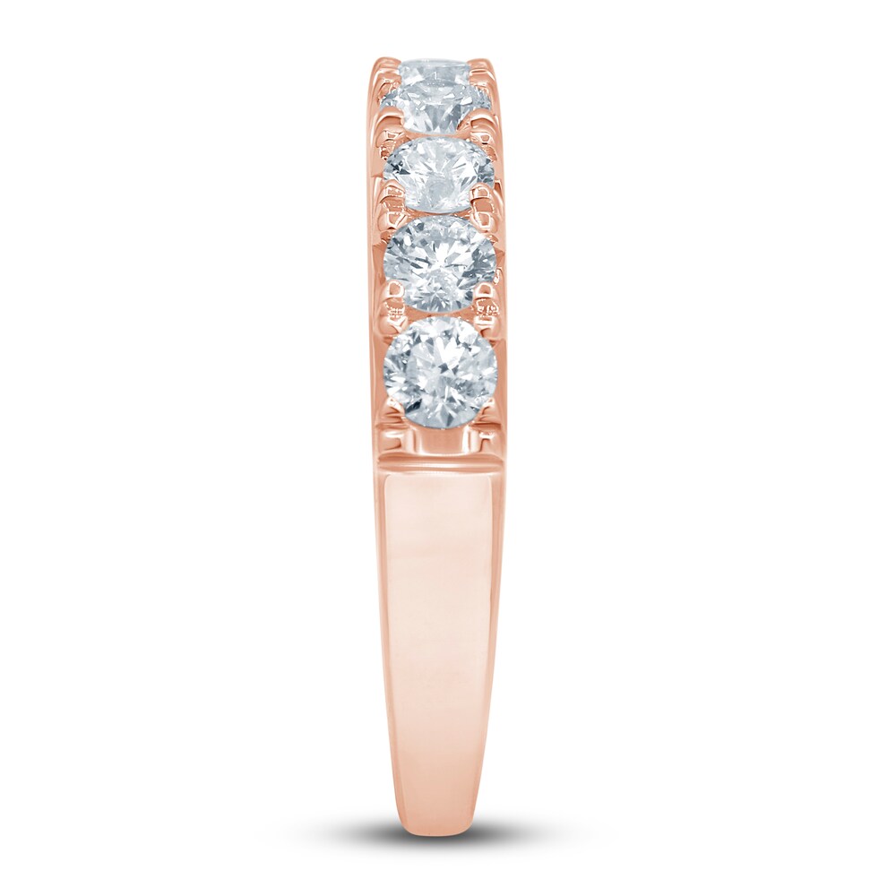 French Pave Diamond Anniversary Band 1 ct tw Round 14K Rose Gold 1LBh9paf