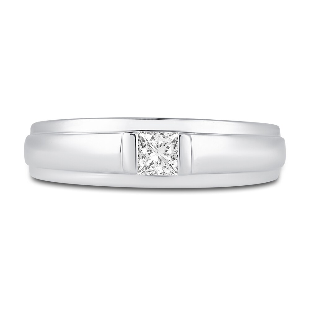 Men\'s Diamond Wedding Band 1/3 ct tw Princess-cut 14K White Gold 1MuA1SOD