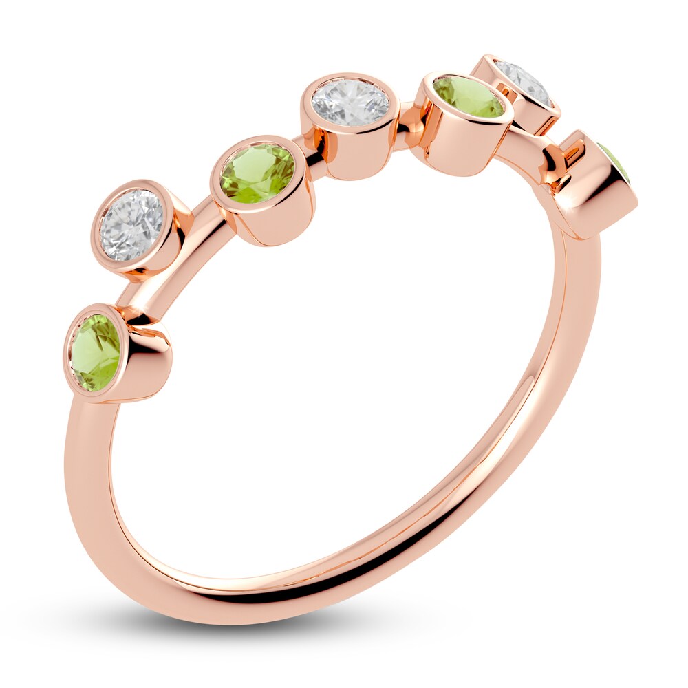 Juliette Maison Natural Peridot & Natural White Sapphire Ring 10K Rose Gold 1N1r7xUO