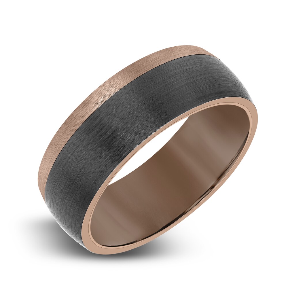 Men\'s Wedding Band Brown/Black Tungsten 8.0mm 1iK96YKY