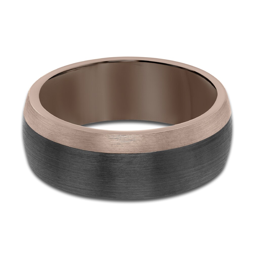 Men\'s Wedding Band Brown/Black Tungsten 8.0mm 1iK96YKY