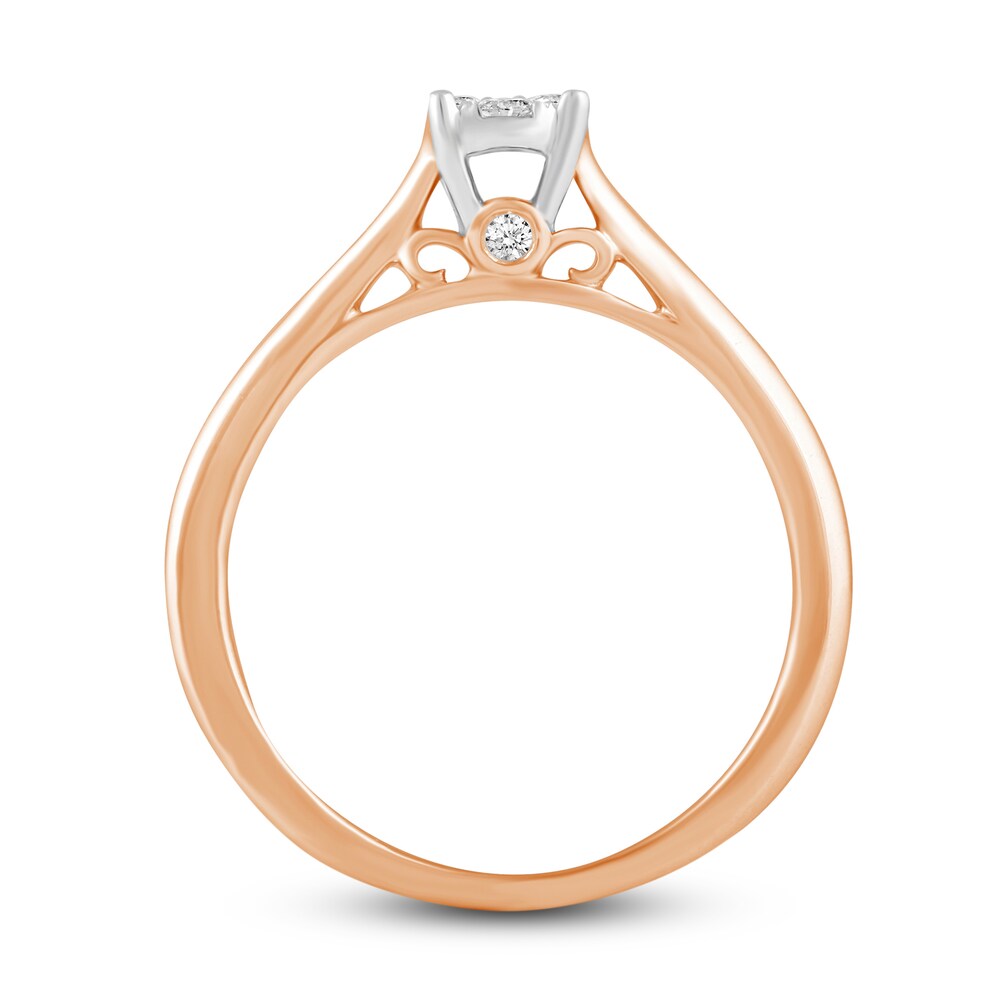 Diamond Engagement Ring 1/5 ct tw Round 14K Rose Gold 1vx0cMab