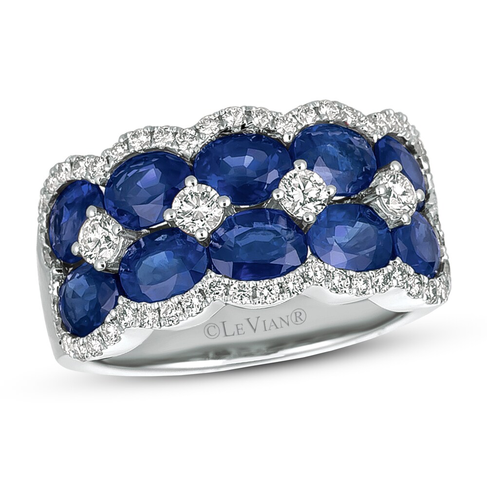 Le Vian Natural Blue Sapphire Ring 5/8 ct tw Diamonds 14K Vanilla Gold 27ZSAAUb