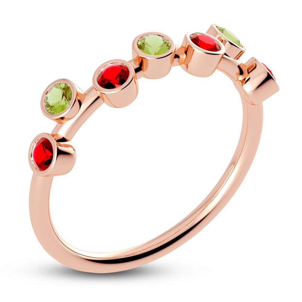 Juliette Maison Natural Peridot & Natural Ruby Ring 10K Rose Gold 2JYIA8rP