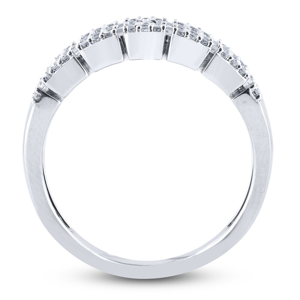 Diamond Anniversary Band 1/2 ct tw Round/Baguette 14K White Gold 2Kop0M76