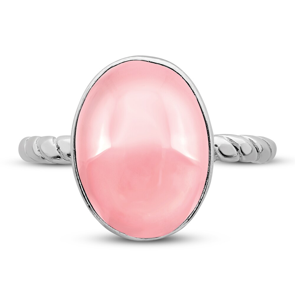 Natural Rose Quartz Ring Sterling Silver 2OS6OjwP