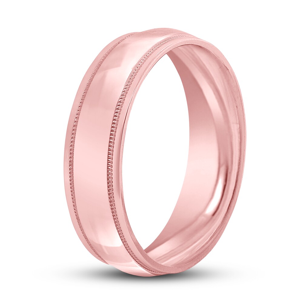 Men\'s Dome Wedding Band 14K Rose Gold 6mm 2QLkPKUD