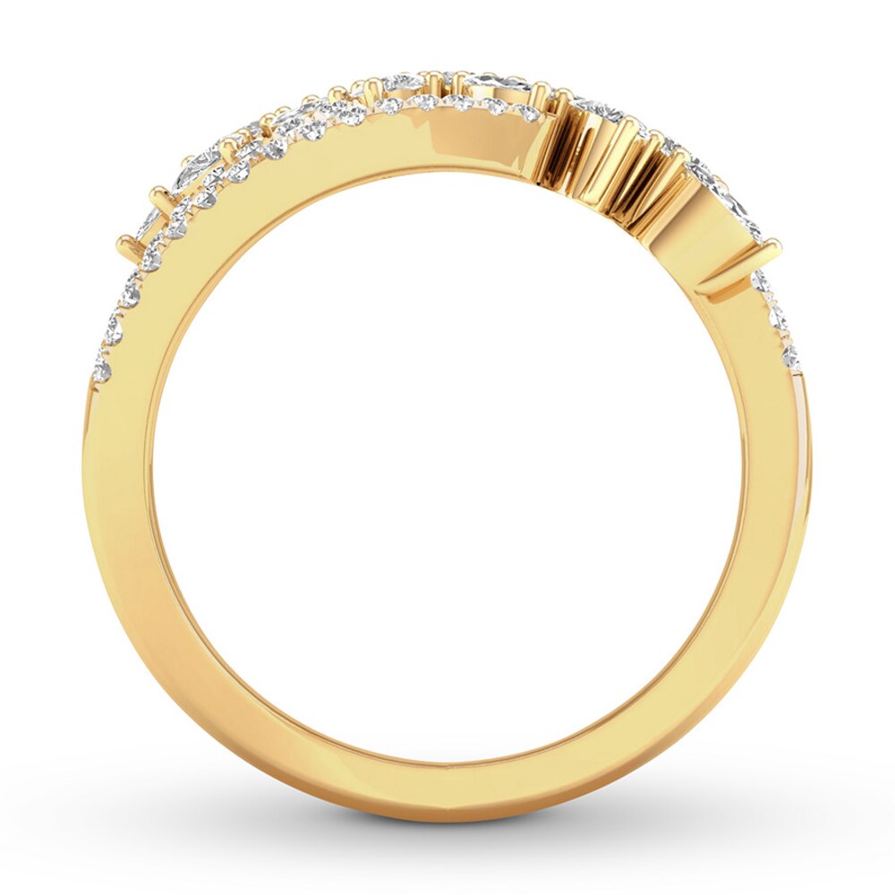 Diamond Ring 3/4 carat tw Round/Marquise/Pear-shaped 14K Yellow Gold 2Scal4XI