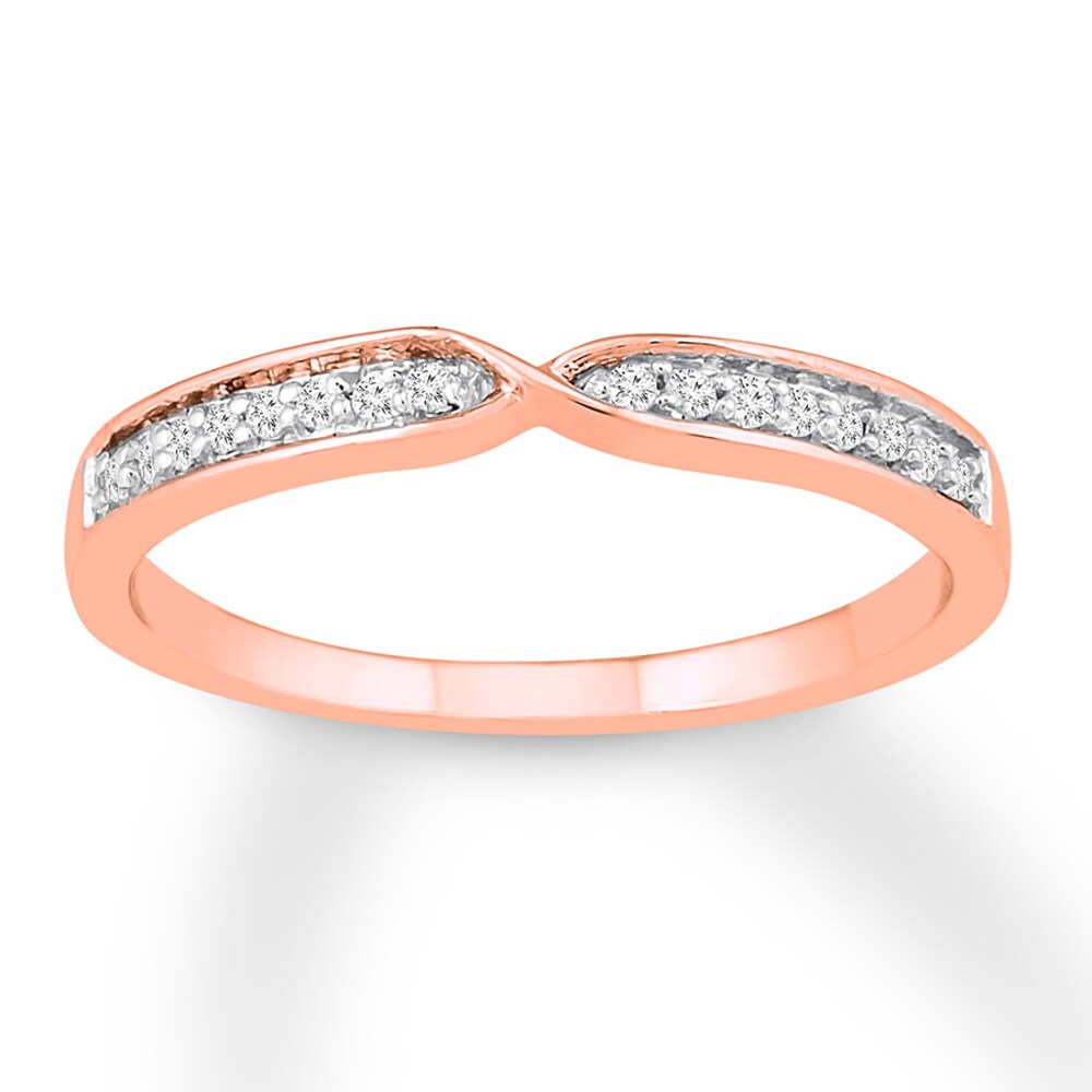 Diamond Ring 1/10 ct tw Round 10K Rose Gold 2ayJ8a9Z