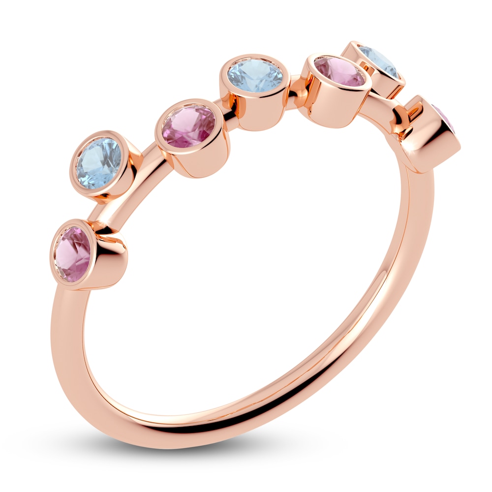 Juliette Maison Natural Aquamarine & Natural Pink Tourmaline Ring 10K Rose Gold 2faFf9oQ