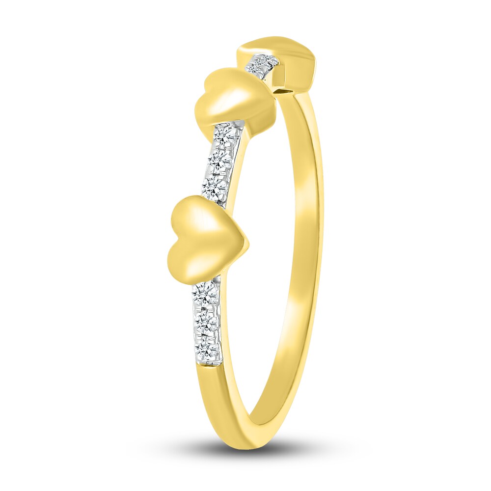 Diamond Heart Ring 1/15 ct tw Round 10K Yellow Gold 2hfxZl30