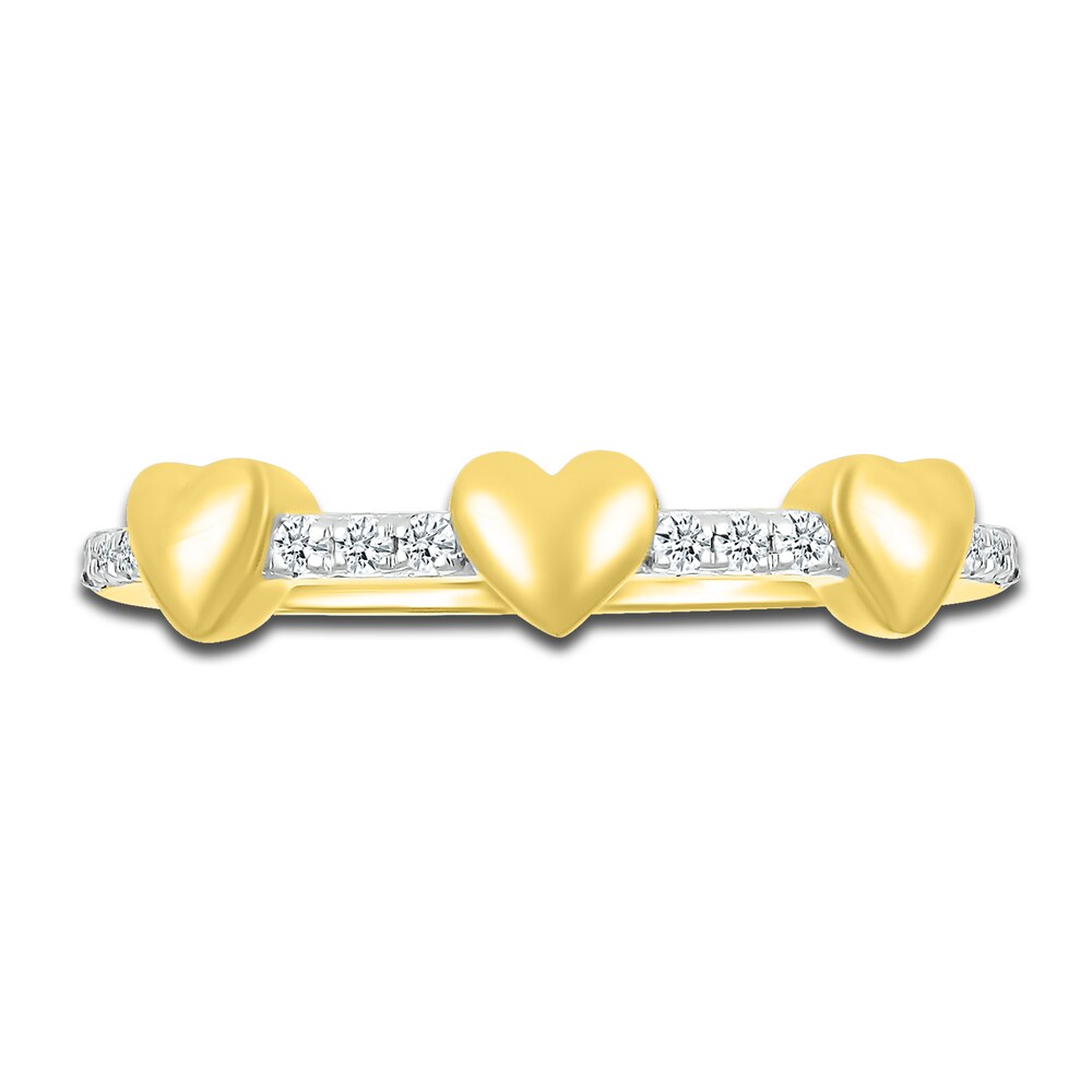 Diamond Heart Ring 1/15 ct tw Round 10K Yellow Gold 2hfxZl30