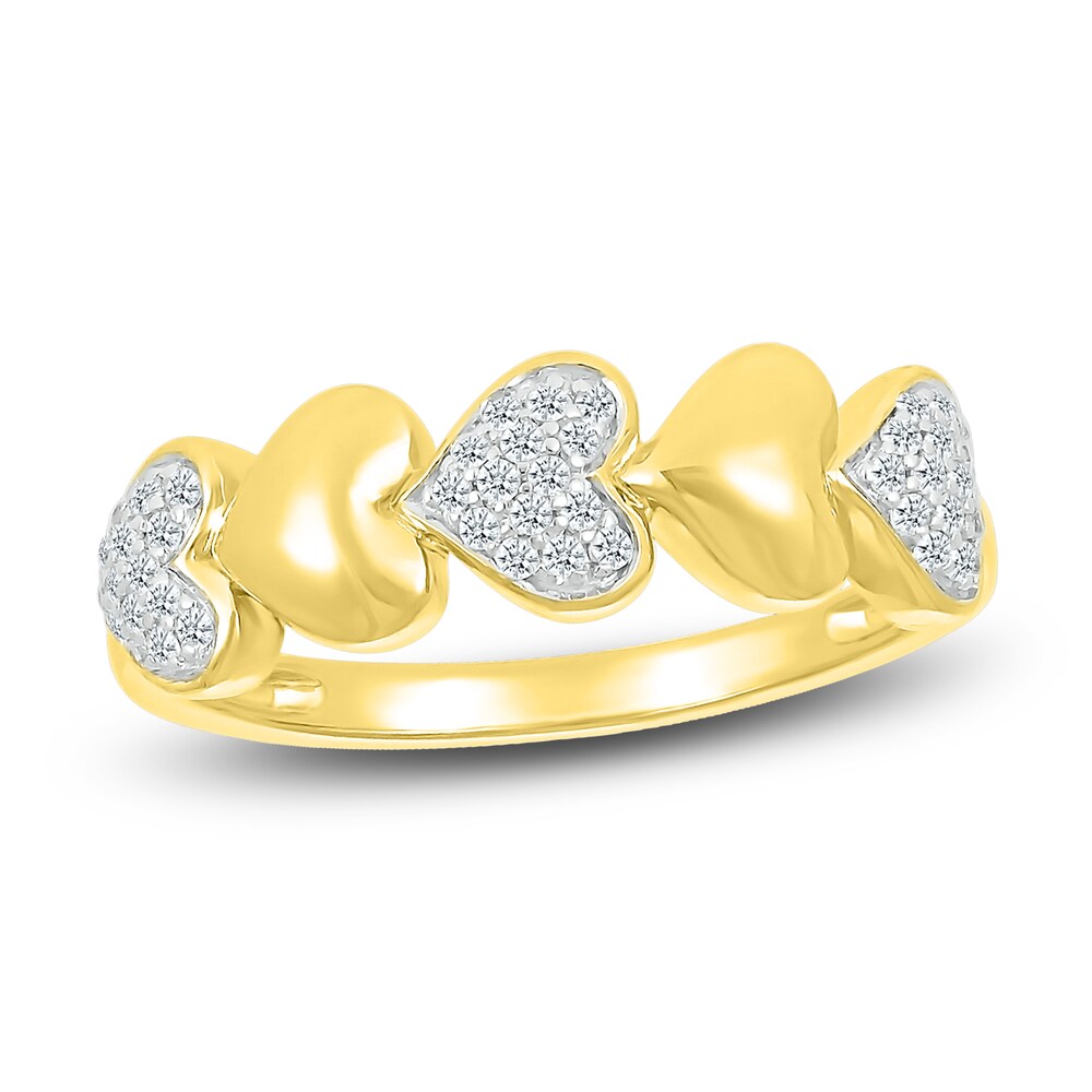 Diamond Heart Ring 1/6 ct tw Round 10K Yellow Gold 2igb6eI1