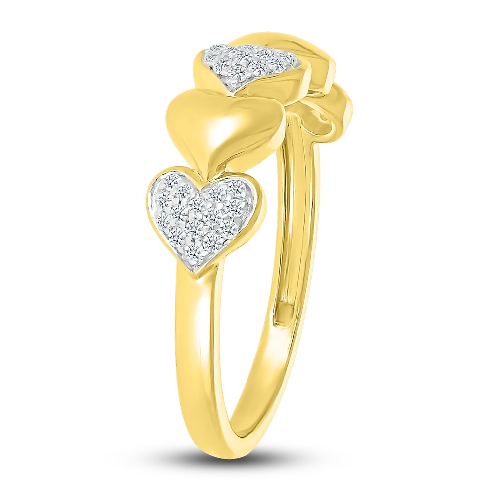 Diamond Heart Ring 1/6 ct tw Round 10K Yellow Gold 2igb6eI1