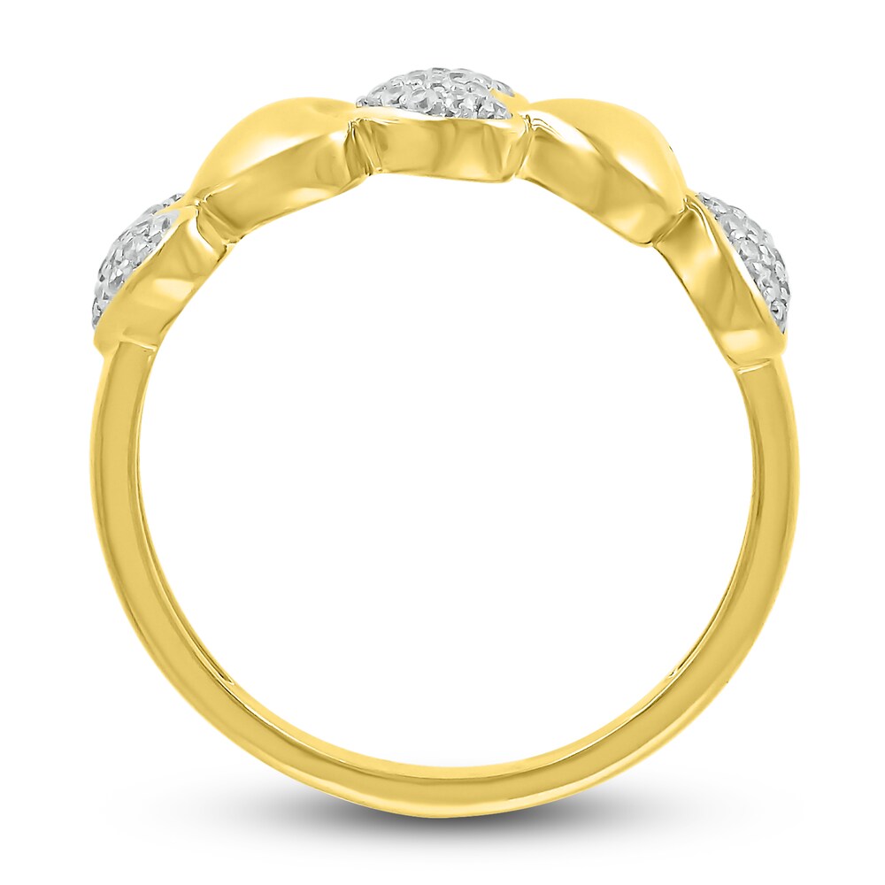 Diamond Heart Ring 1/6 ct tw Round 10K Yellow Gold 2igb6eI1