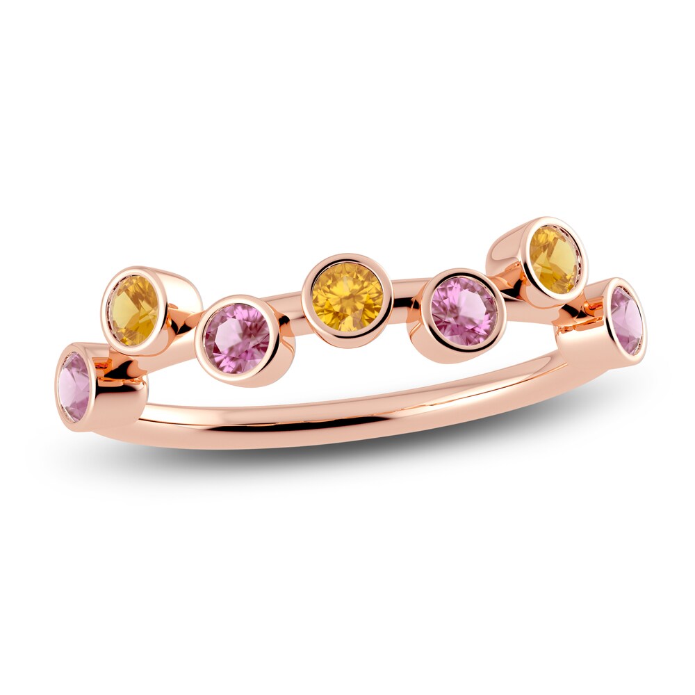 Juliette Maison Natural Citrine & Natural Pink Tourmaline Ring 10K Rose Gold 3BvsZVw6