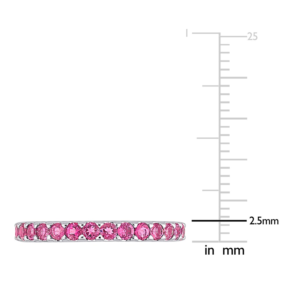 Natural Pink Tourmaline Eternity Ring 10K White Gold 3DvaIDSW