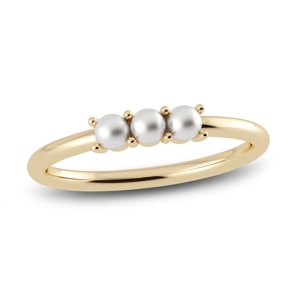 Juliette Maison Cultured Freshwater Pearl Trio Ring 10K Yellow Gold 3EY6Q5Tw