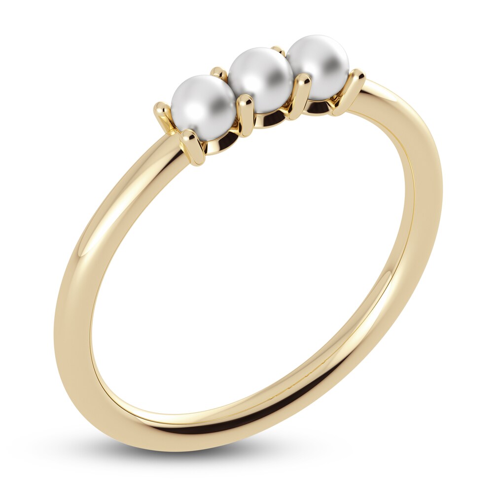 Juliette Maison Cultured Freshwater Pearl Trio Ring 10K Yellow Gold 3EY6Q5Tw