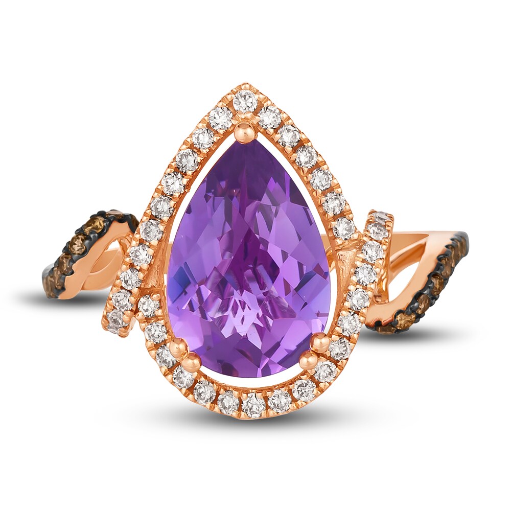 Le Vian Natural Amethyst Ring 3/8 ct tw Diamonds 14K Strawberry Gold 3GPX4mGT