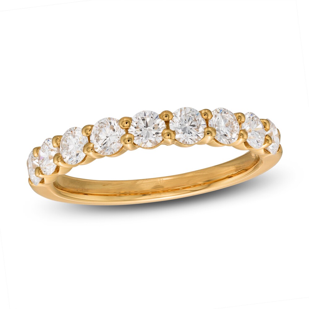 Lab-Created Diamond Anniversary Band 1 ct tw Round 14K Yellow Gold 3OjA6Z1l