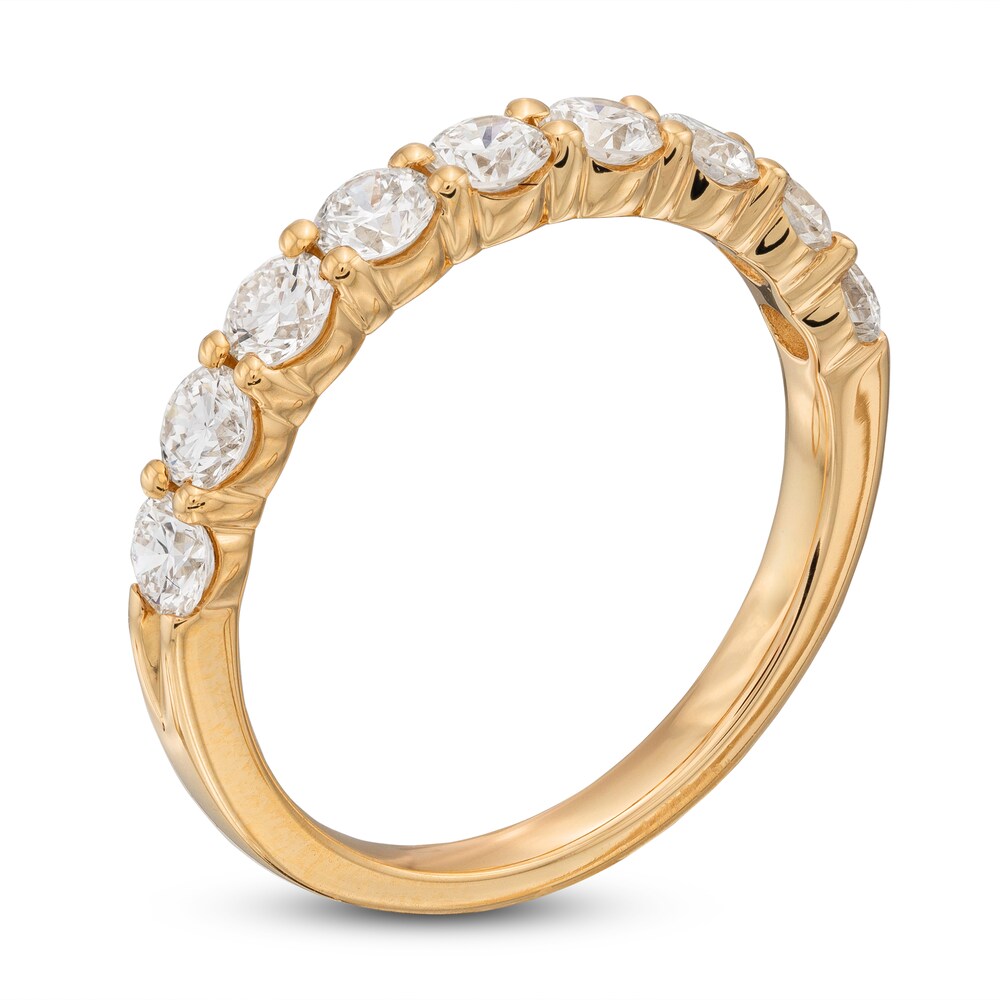 Lab-Created Diamond Anniversary Band 1 ct tw Round 14K Yellow Gold 3OjA6Z1l