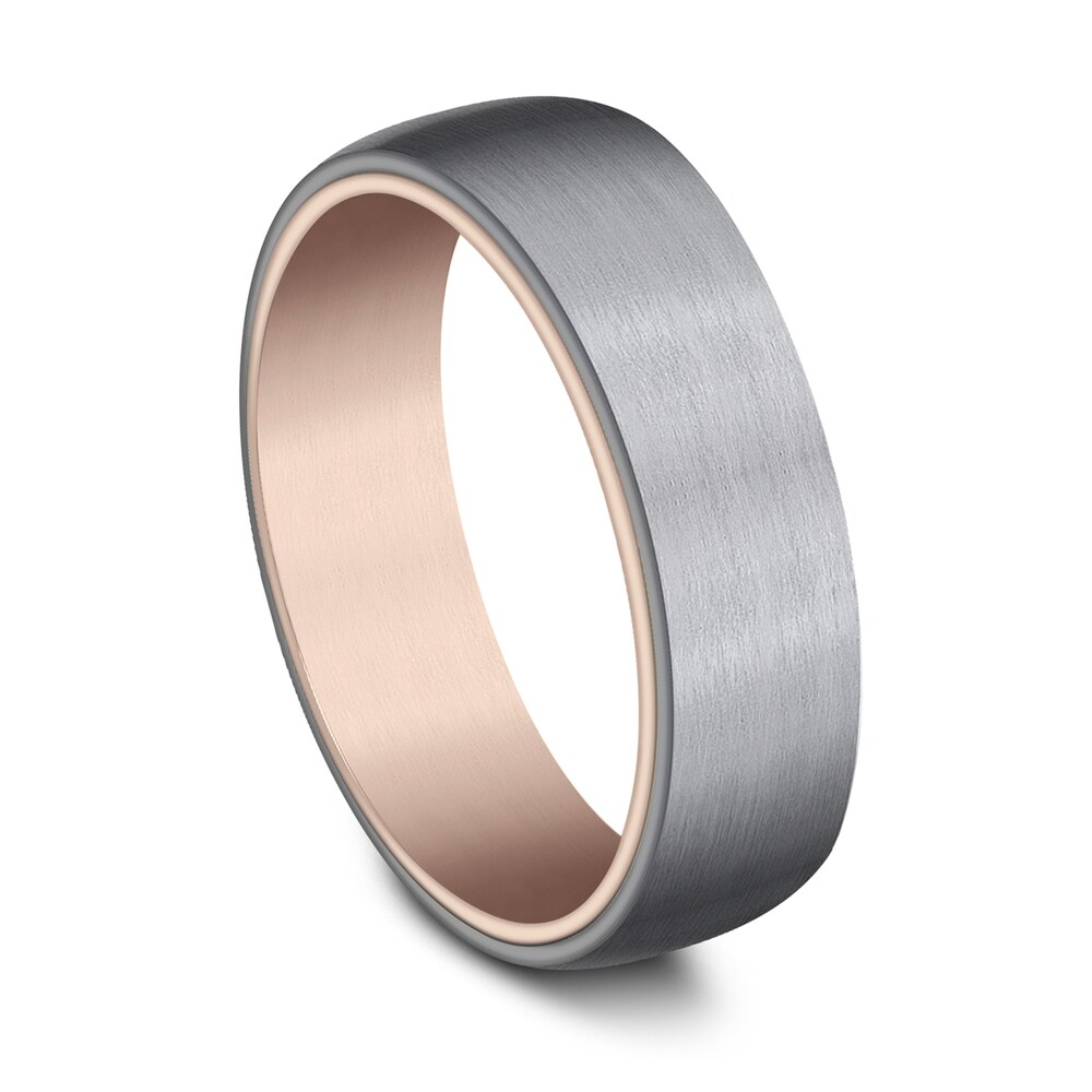 Wedding Band Black Tantalum/14K Rose Gold 6.5mm 3Q3f58dN