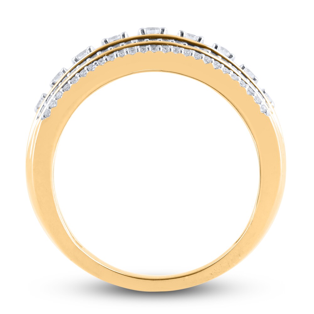 Diamond 5-Row Anniversary Band 1/2 ct tw Round 14K Yellow Gold 3QRKYo4A