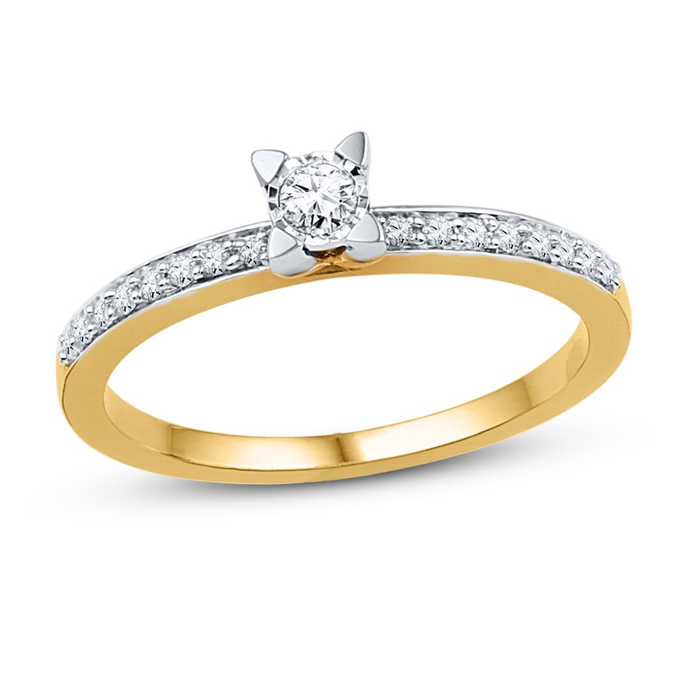 Diamond Promise Ring 1/6 ct tw Round-cut 10K Yellow Gold 3WvI3zrh