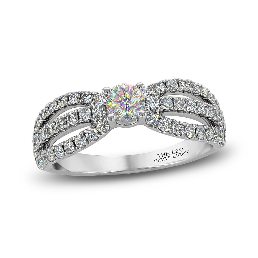 THE LEO First Light Diamond Ring 1 ct tw Round 14K White Gold 3a7rv6TS [3a7rv6TS]
