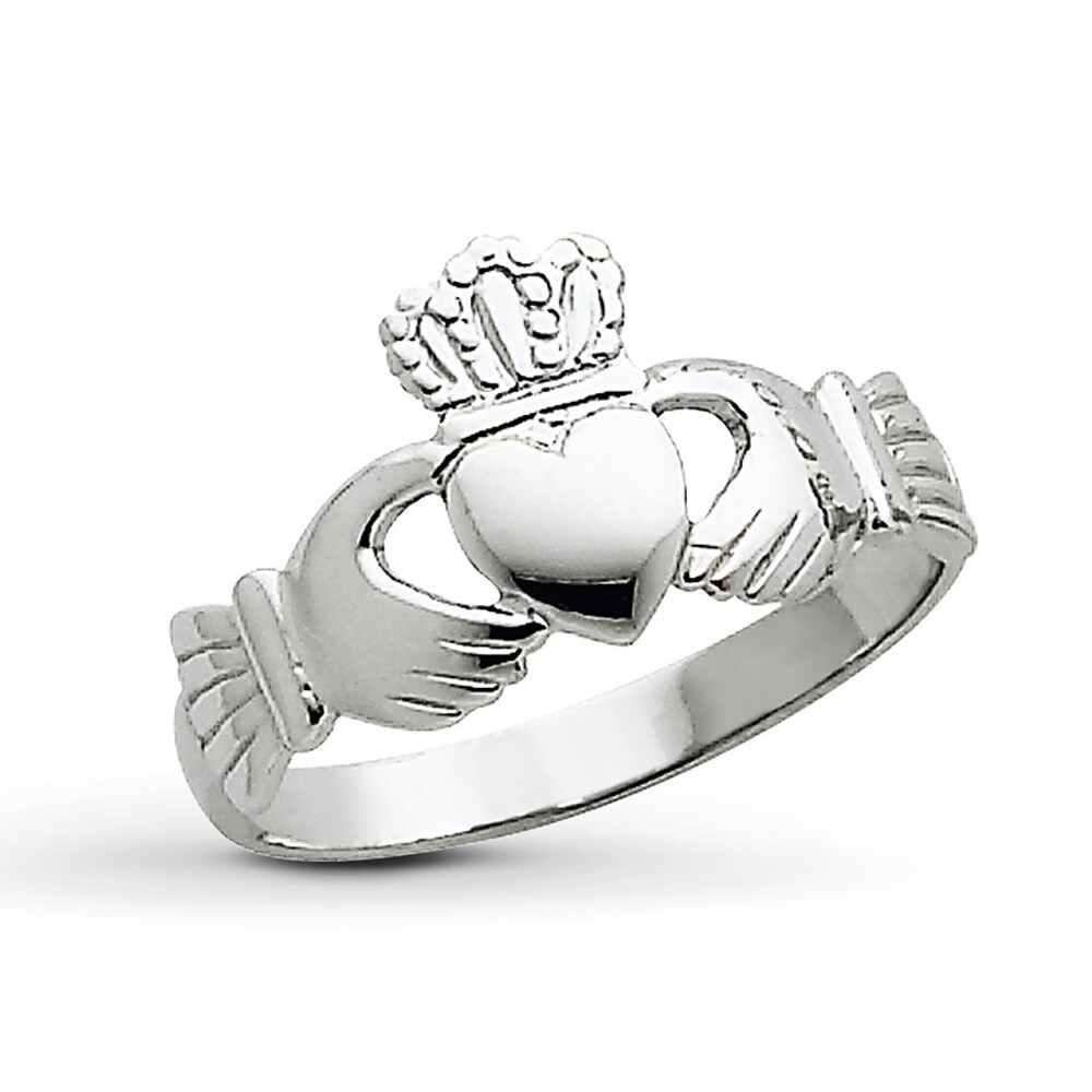 Claddagh Ring 14K White Gold 3d7CeSbA