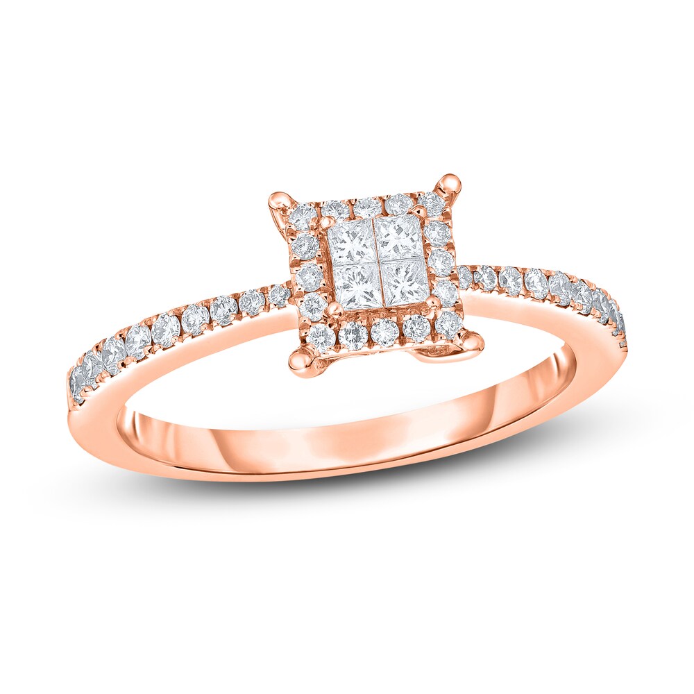 Diamond Ring 5/8 ct tw Round 14K Rose Gold 3hxjc8sX [3hxjc8sX]