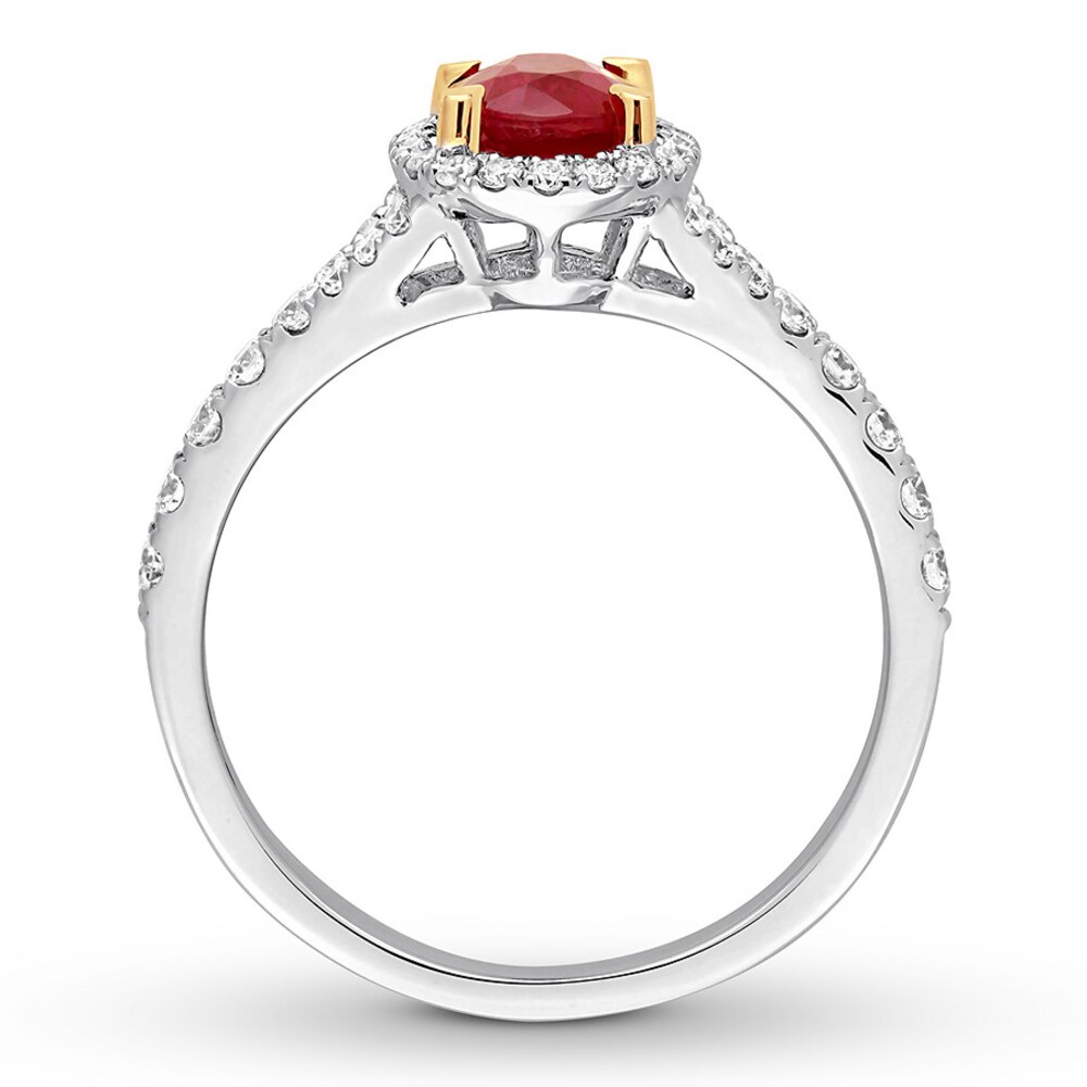 Natural Ruby Ring 1/2 ct tw Diamonds 14K Two-Tone Gold 3l7dZLvE