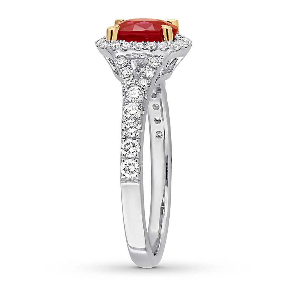 Natural Ruby Ring 1/2 ct tw Diamonds 14K Two-Tone Gold 3l7dZLvE