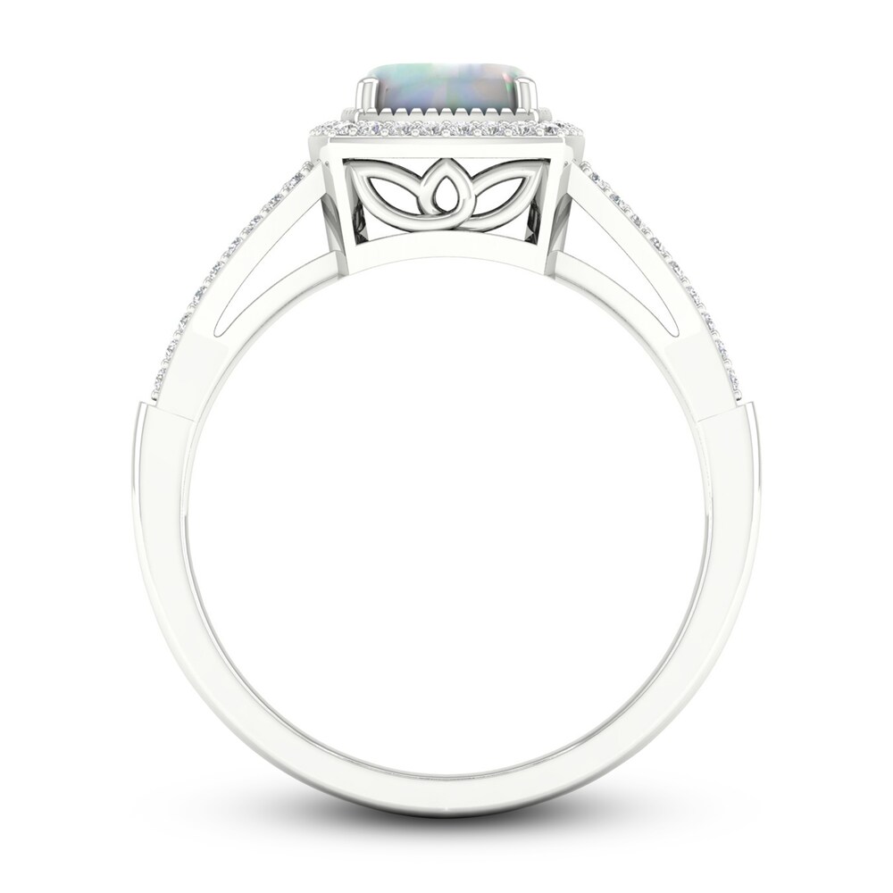 Lab-Created Opal & Lab-Created White Sapphire Ring Sterling Silver 3u2bjQhI