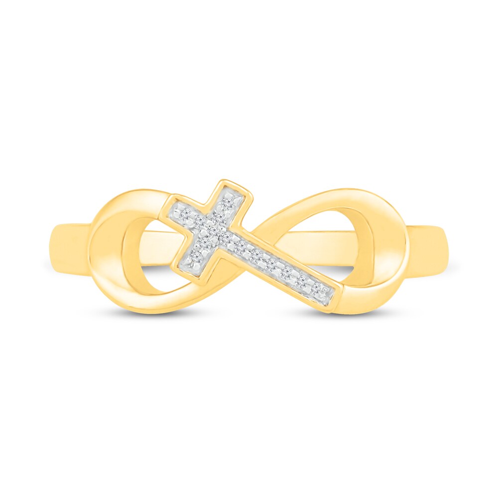 Diamond Accent Ring Round-cut 10K Yellow Gold 4Bt4hG1C