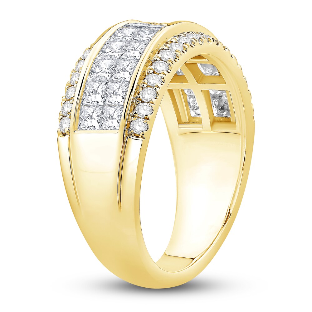 Diamond Multi-Row Anniversary Band 2 ct tw Princess/Round 14K Yellow Gold 4EPnYPBO