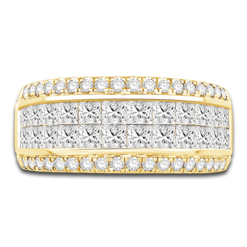 Diamond Multi-Row Anniversary Band 2 ct tw Princess/Round 14K Yellow Gold 4EPnYPBO